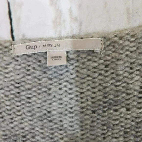 Gap M navy & grey color block 16% alpaca blend sweater - Picture 5 of 5
